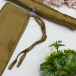 Crinkle Silk Hijab With Niqab Set- Golden