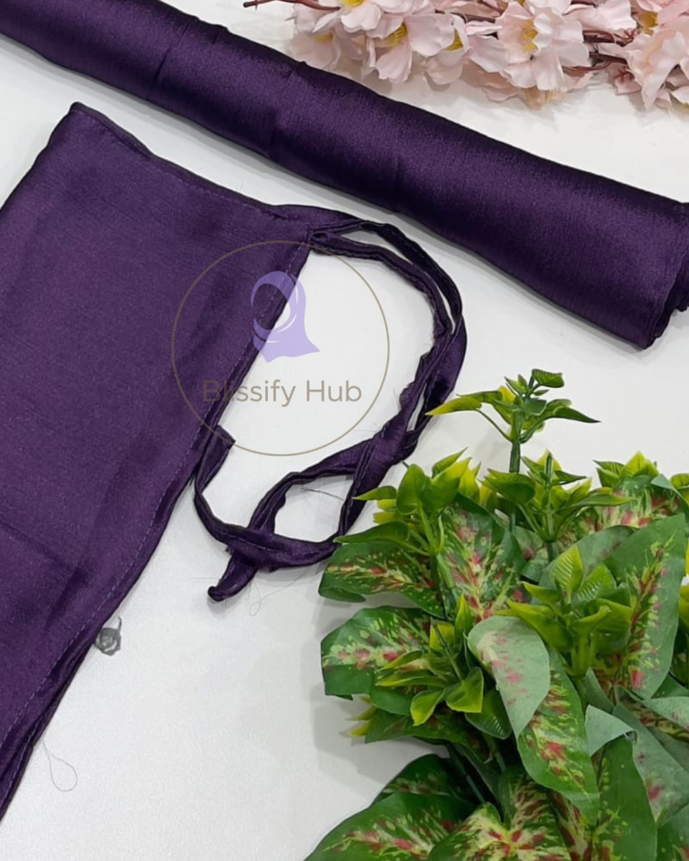 Crinkle silk hijab with niqab set