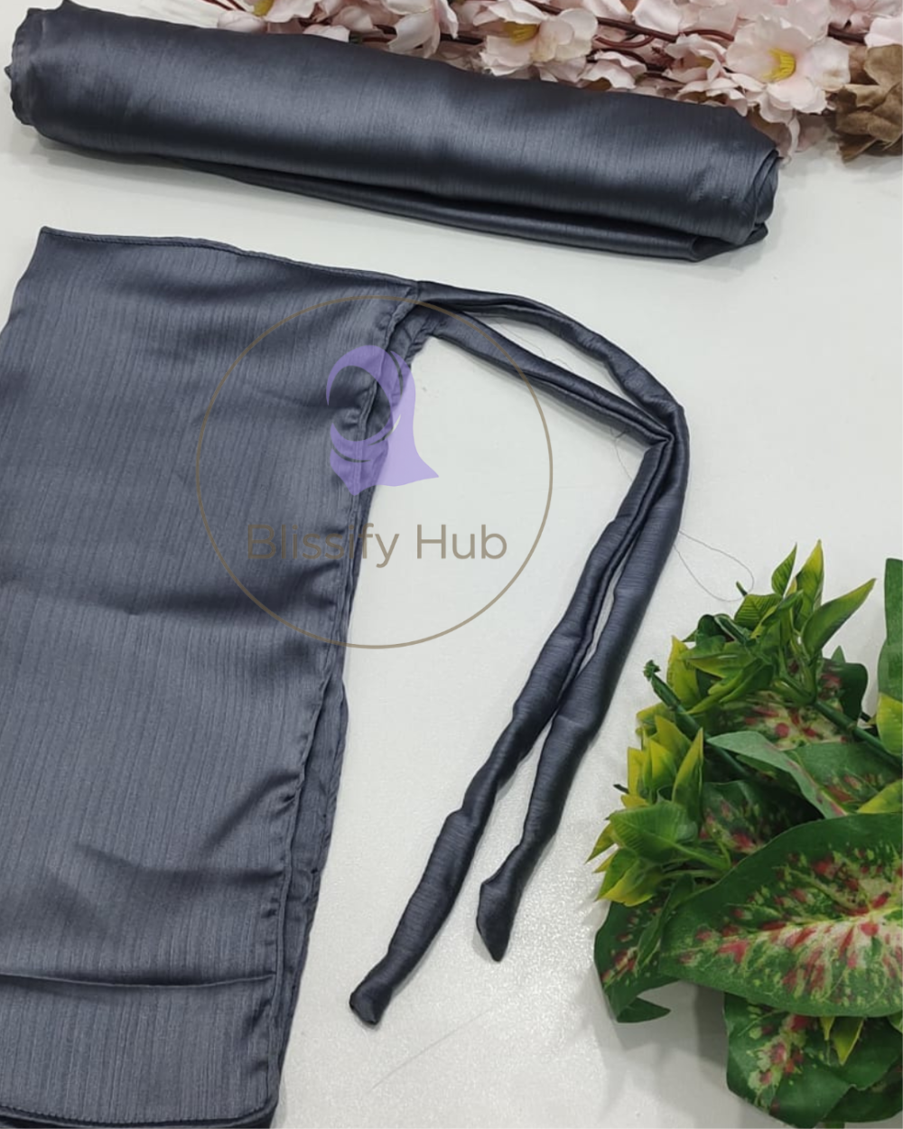 Crinkle silk hijab with niqab set