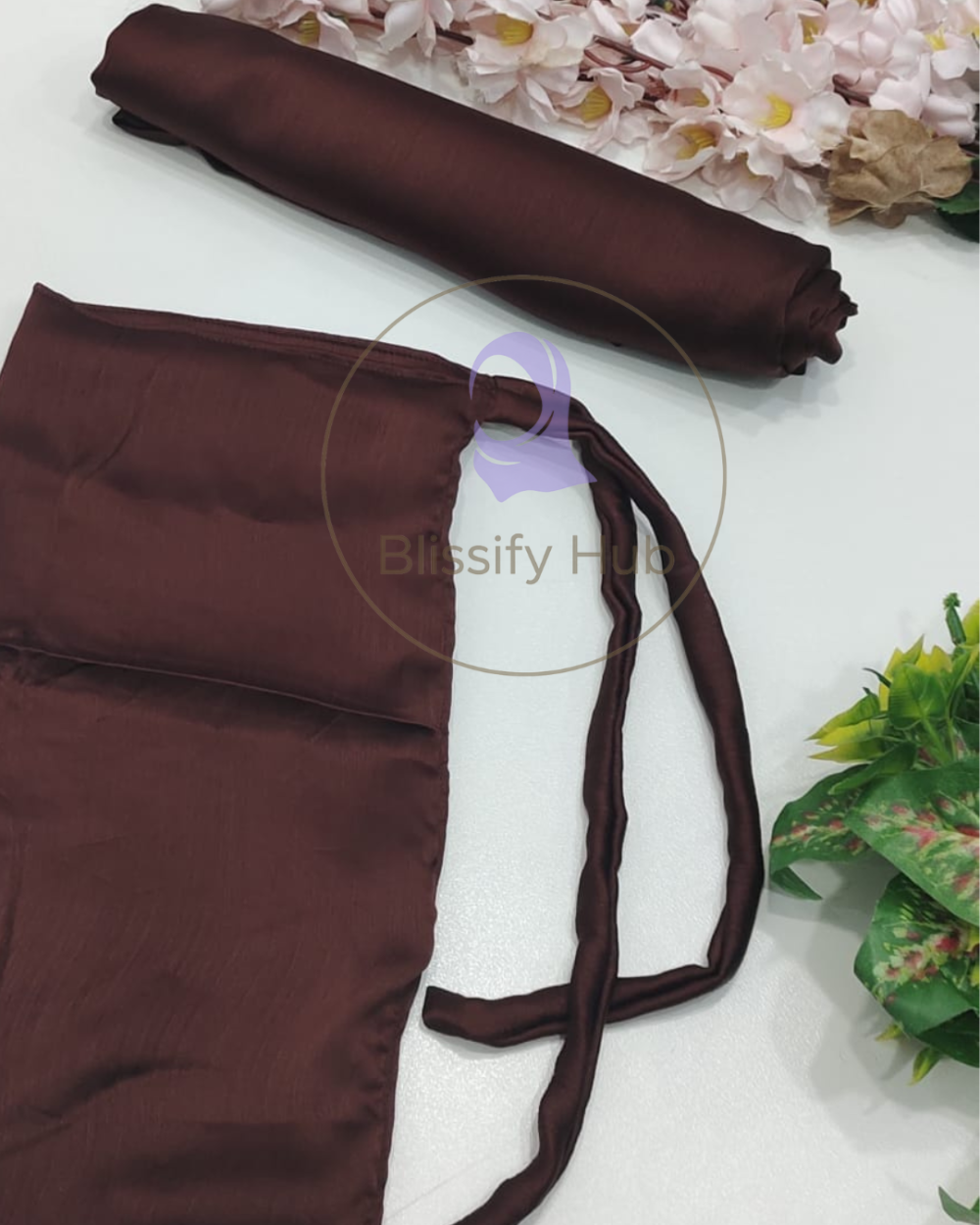 Crinkle silk hijab with niqab set