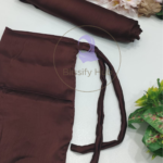 Crinkle Silk Hijab With Niqab Set-Chocolate Brown