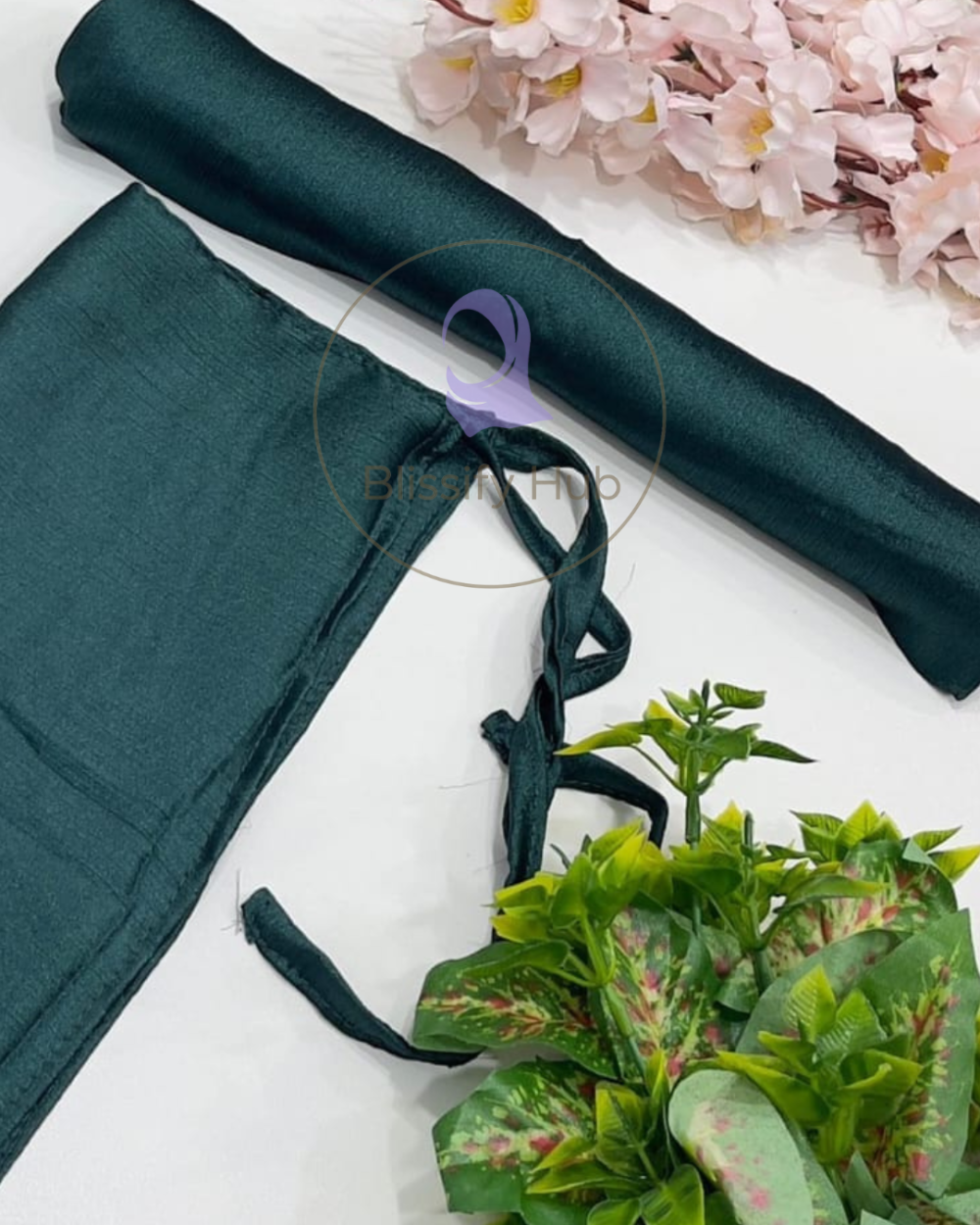 Crinkle silk hijab with niqab set