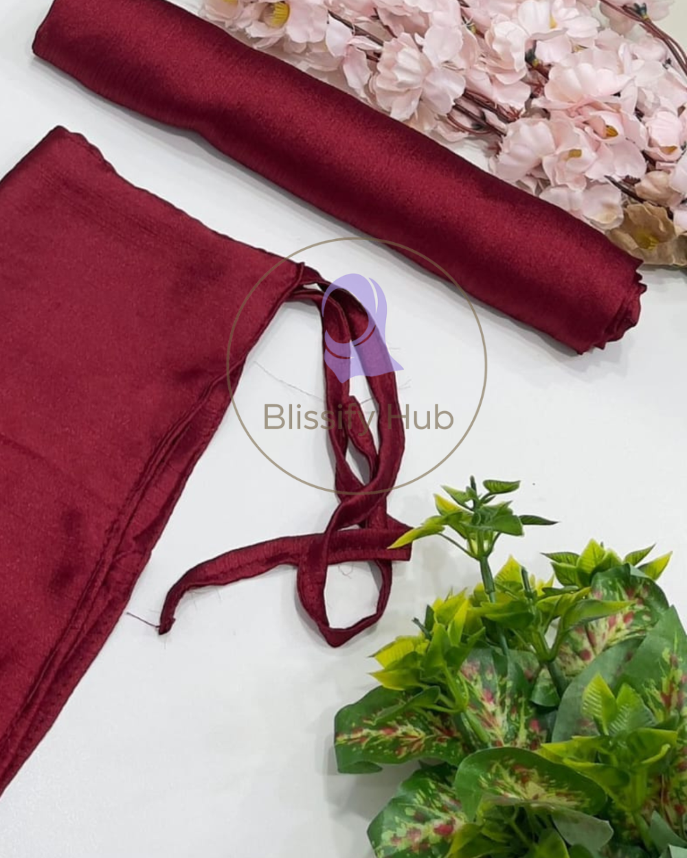 Crinkle silk hijab with niqab set