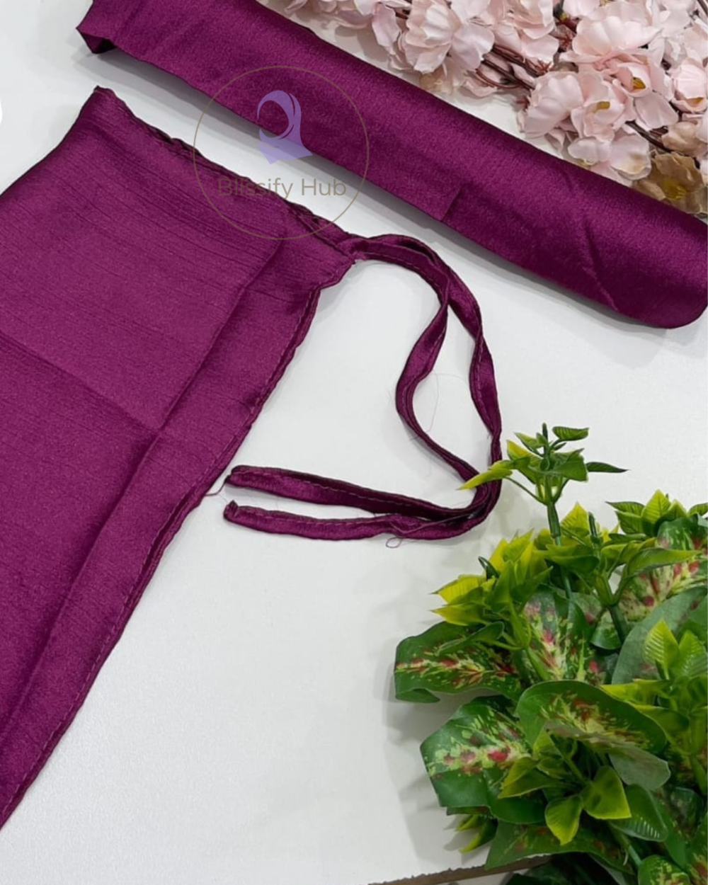 Crinkle silk hijab with niqab set