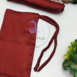 Crinkle Silk Hijab With Niqab Set-Red