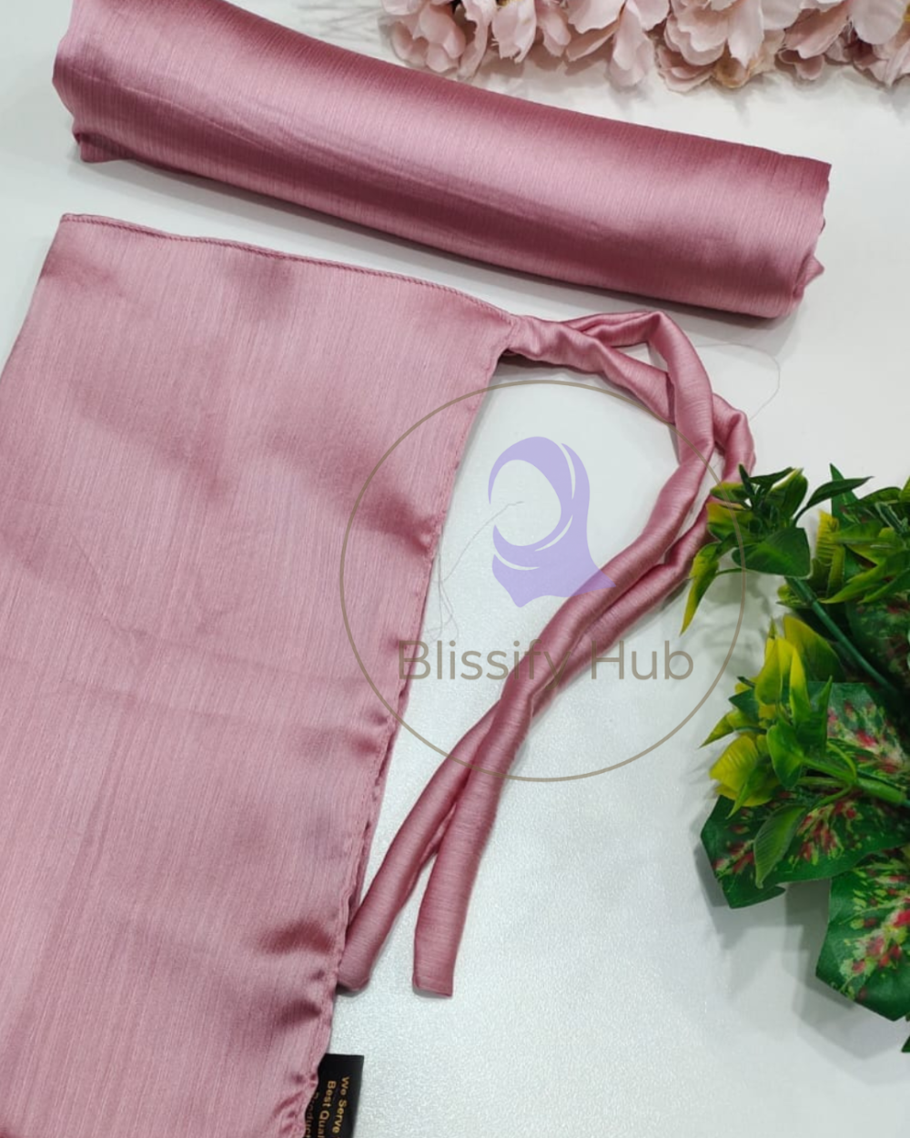 Crinkle silk hijab with niqab set
