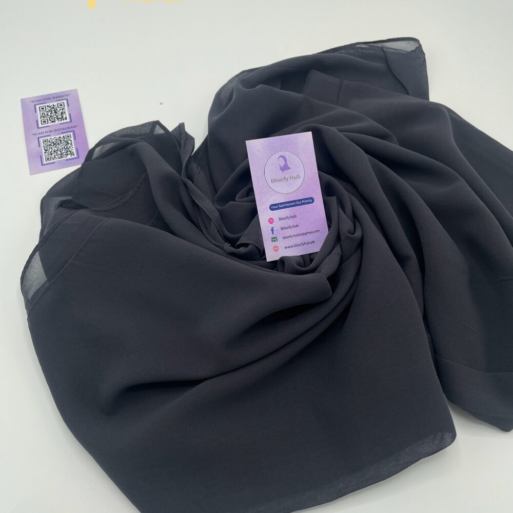 Chiffon Georgette Hijab -Charcoal Gray