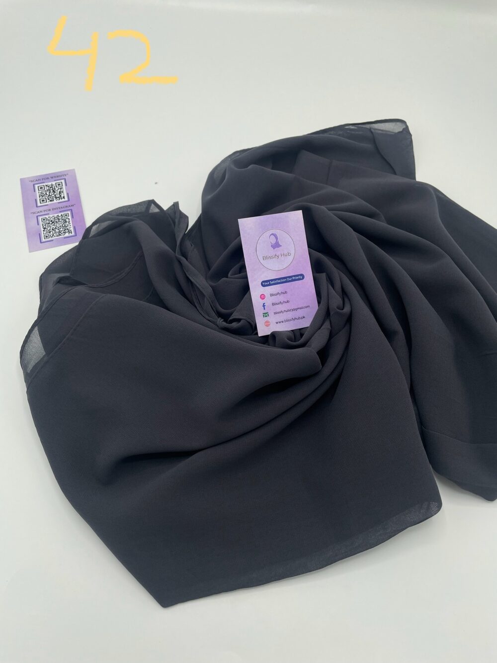 Chiffon Georgette Hijab -Charcoal Gray