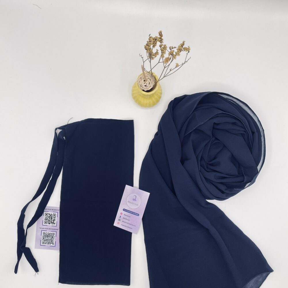 Matching Hijab & Niqab Set -Dark Navy